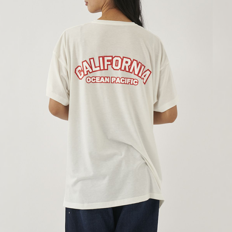  Jeans ブレックファスト バックプリント Tシャツ 送関込 サイズ：L Ocean Pacific レディース ハイブリッドバック