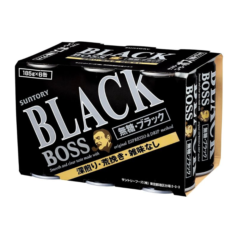 送料無料][1セット]サントリー ボス 無糖・ブラック 185g×6缶 賞味期限