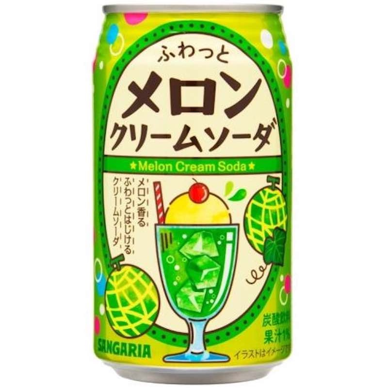 24本]サンガリア ふわっとメロンクリームソーダ缶 350g 賞味期限