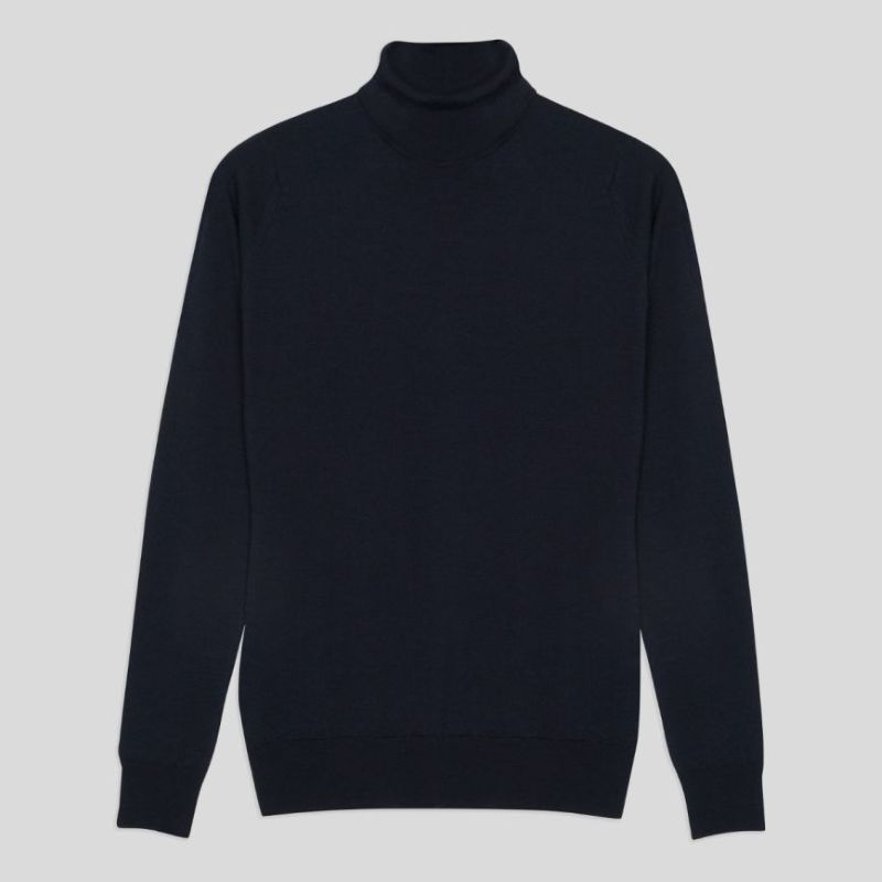 Mサイズ John Smedley CATKIN ハイネックニット MIDNIGHT