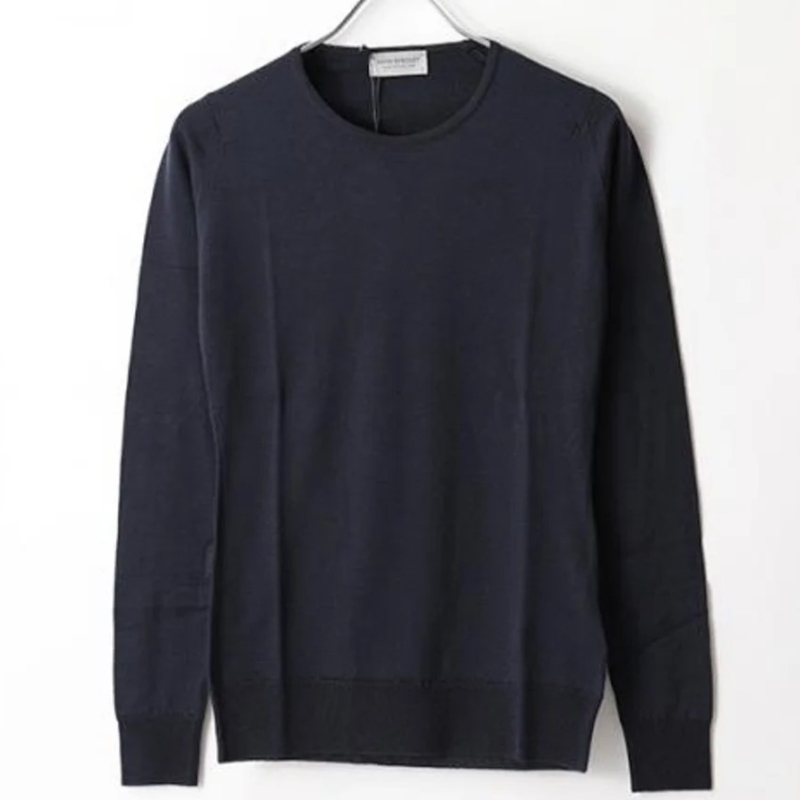 Mサイズ JOHN SMEDLEY GERANIUM クルーネック スリムフィットニット MIDNIGHT