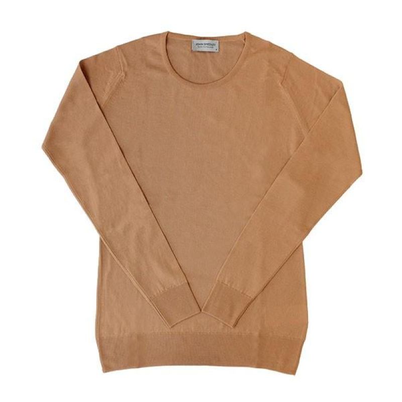 Lサイズ JOHN SMEDLEY GERANIUM クルーネック スリムフィットニット NUTMEG