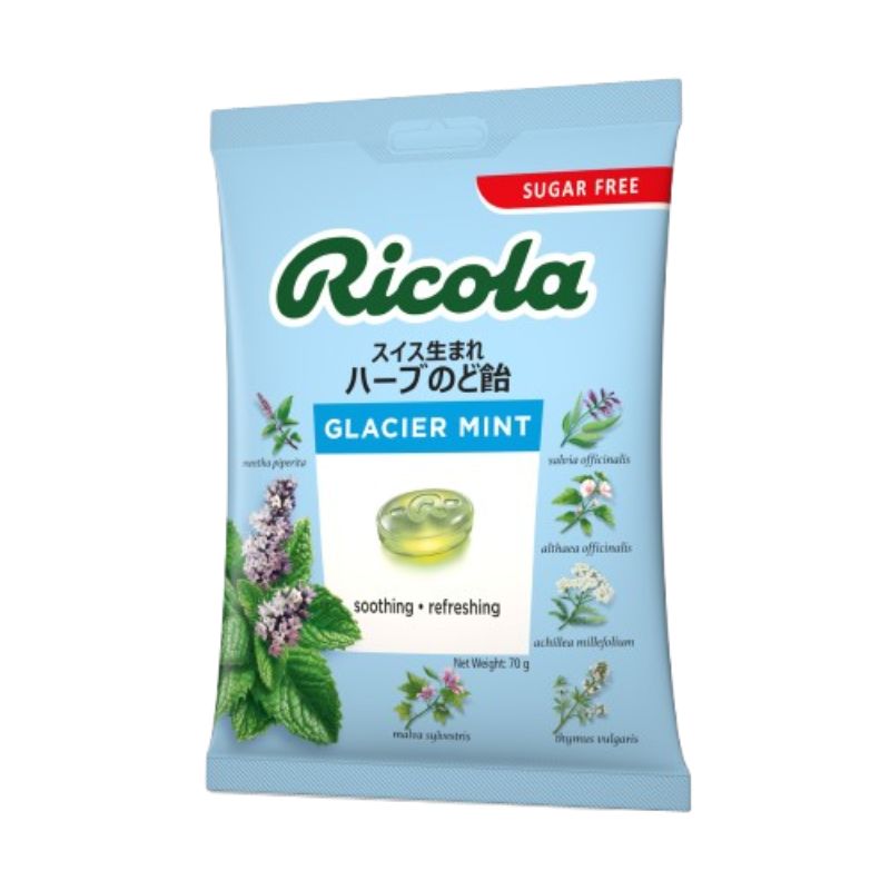 【訳あり】三菱食品 リコラ スイス生まれのハーブのど飴 グラッシャーミント シュガーフリー